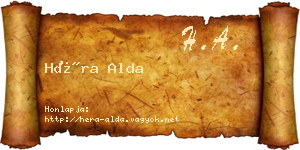 Héra Alda névjegykártya